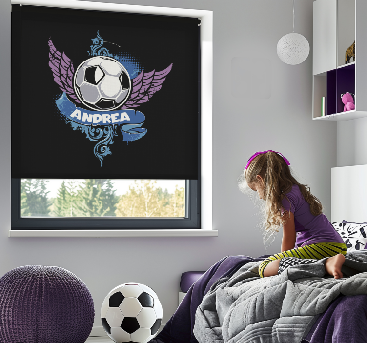 Flying ball with name roller blind - TenStickers