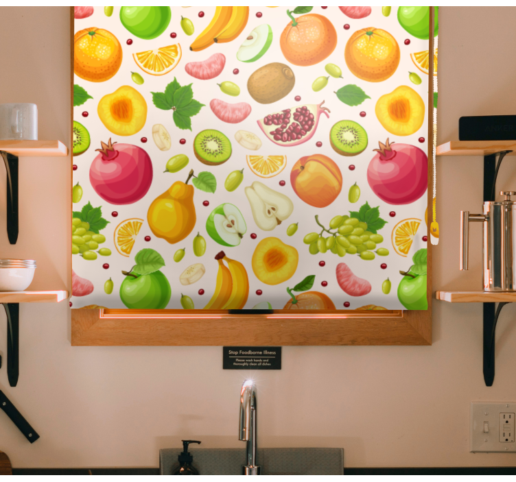 Fruits slices and vegetable modern kitchen blind - TenStickers
