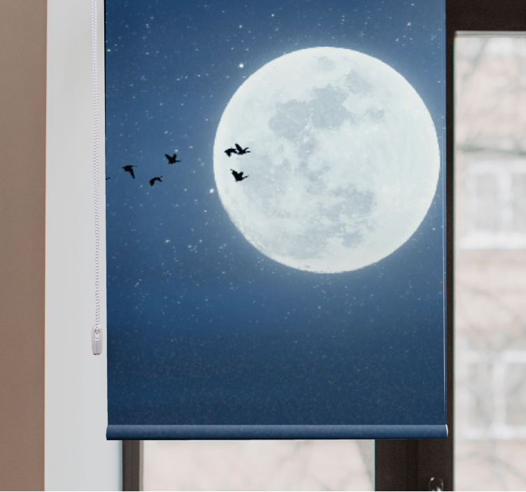 Full moon and sky living room roller blind - TenStickers