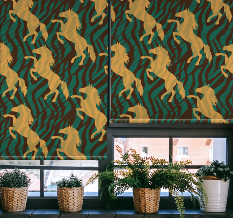 Galloping Golden Horses animals blind - TenStickers