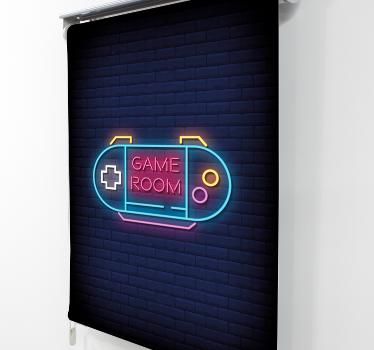 Game room neon light gamer roller blind - TenStickers