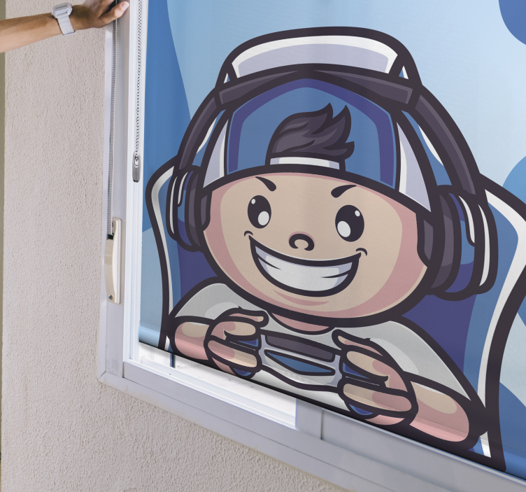 Cheerful Character  gamer roller blind - TenStickers