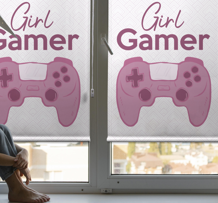 Girl controller gamer roller blind - TenStickers