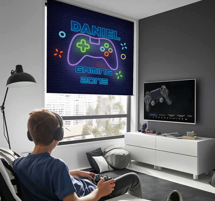 Gaming zone custom printed blind - TenStickers