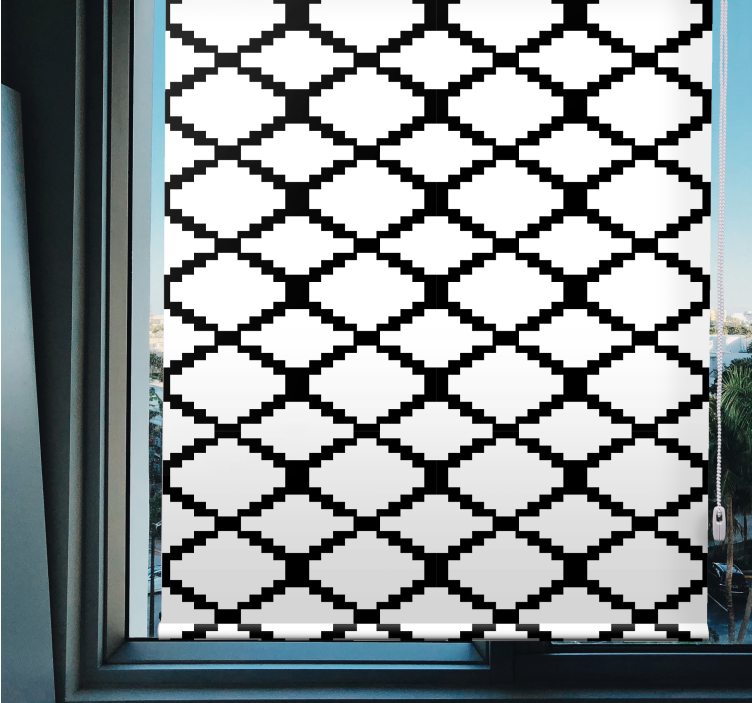 Geometric black and white design modern blind - TenStickers