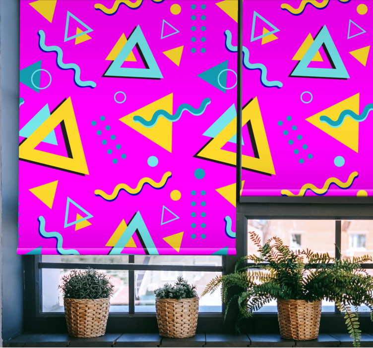 Retro triangles pattern retro roller blind - TenStickers