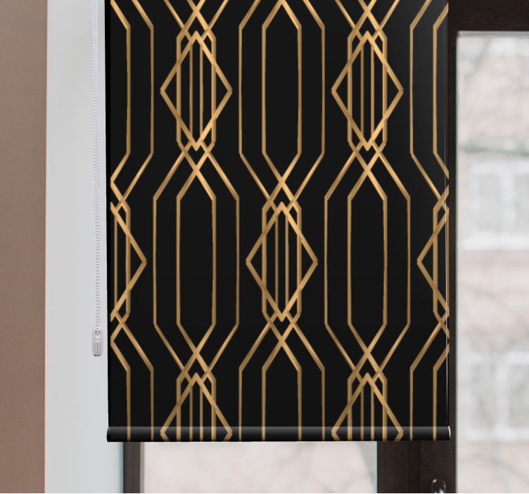 Geometric gold patterns elegant blind - TenStickers