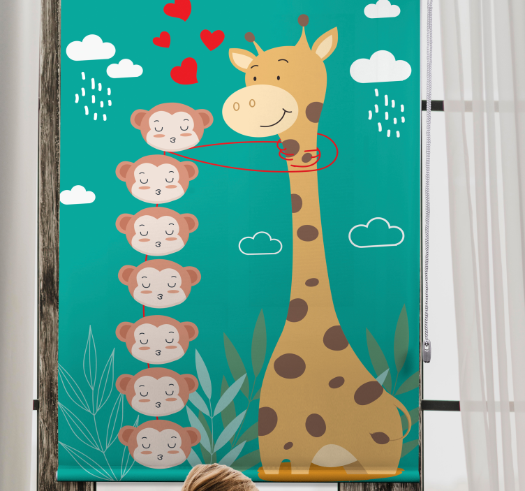 Giraffe Monkey Love animals blind - TenStickers