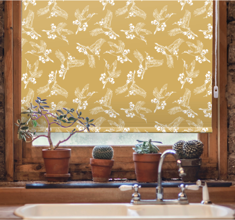 Graceful Avian Theme blind flowers and plants - TenStickers