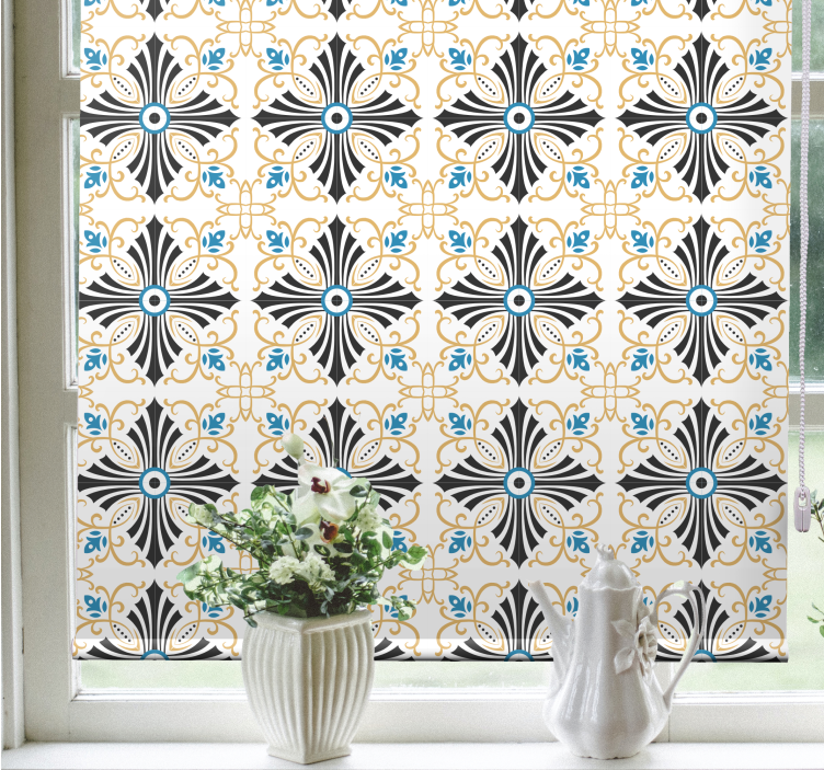 Graceful botanical motif kitchen roller blind - TenStickers