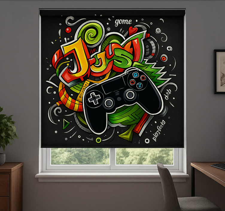Graffiti just game controller gamer roller blind - TenStickers