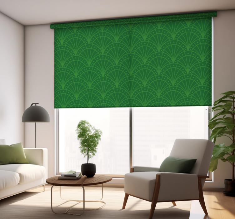 Green art deco design retro roller blind - TenStickers