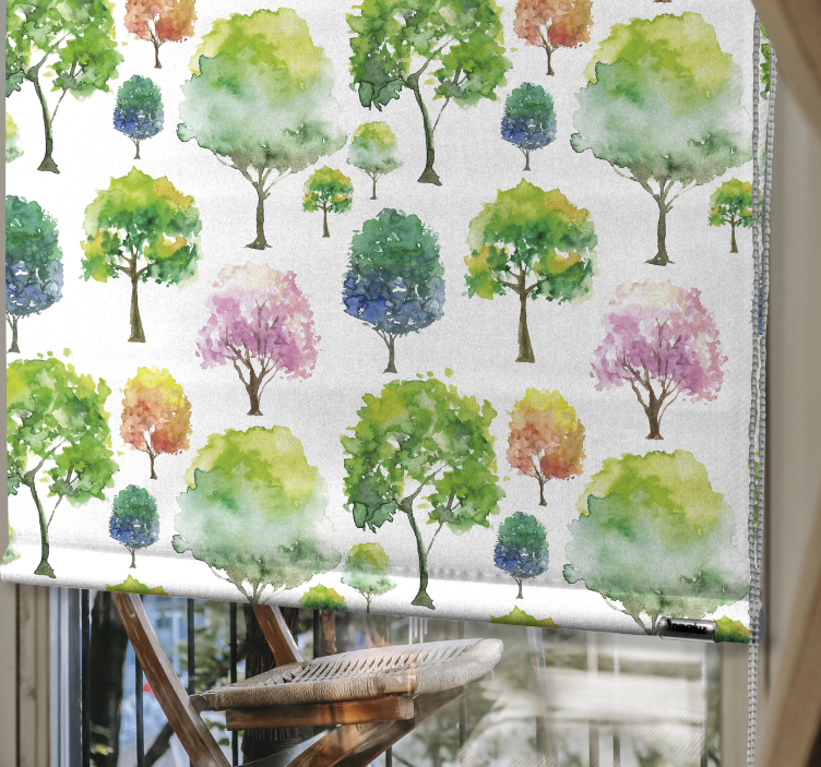 Green tones tree modern kitchen blind - TenStickers