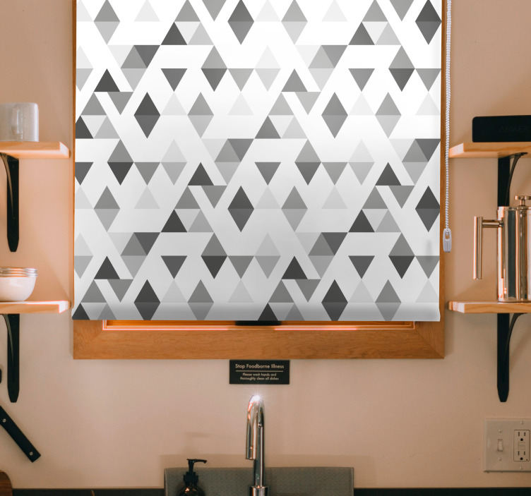 Grey triangle pattern modern blind - TenStickers