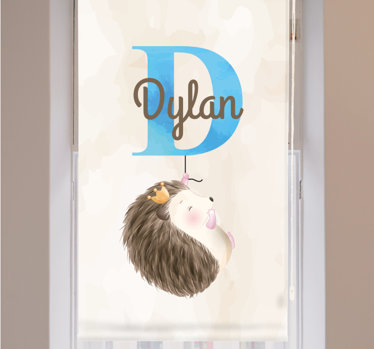 Hedgehog with initial and name blind children - TenStickers