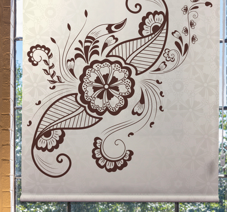 Intricate floral motif floral roller blind - TenStickers