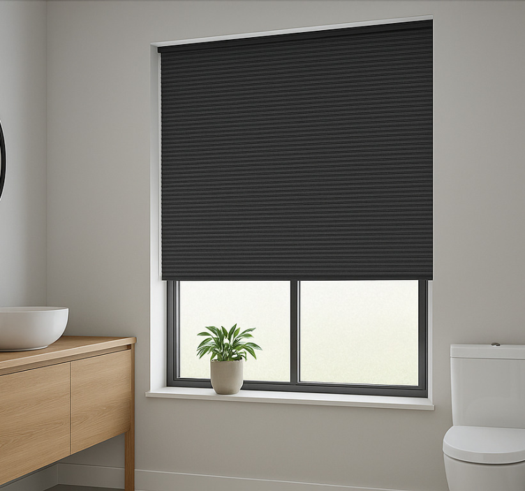 Japandi natural weave bathroom blind - TenStickers