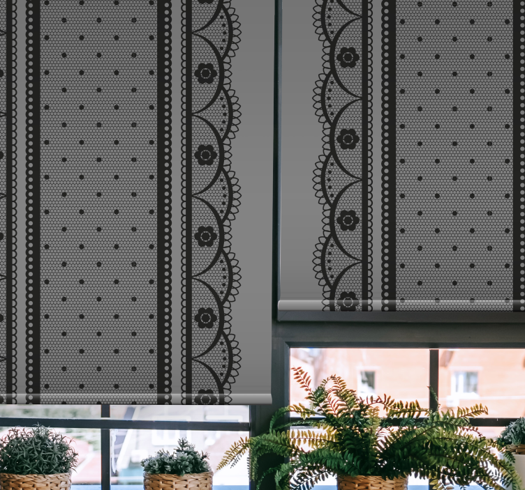 Lace Pattern Detail elegant grey kitchen blind - TenStickers