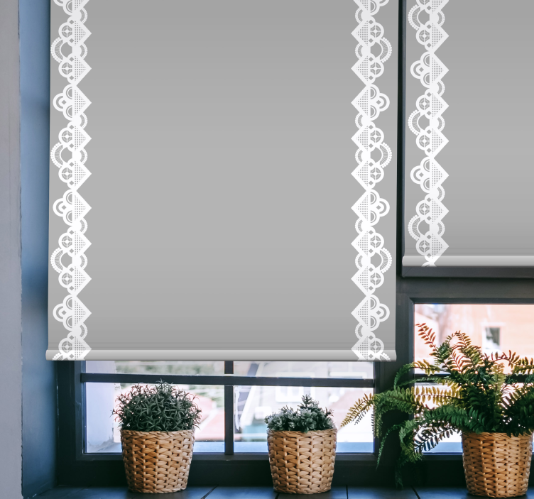 Lace Pattern Elegance elegant grey kitchen blind - TenStickers