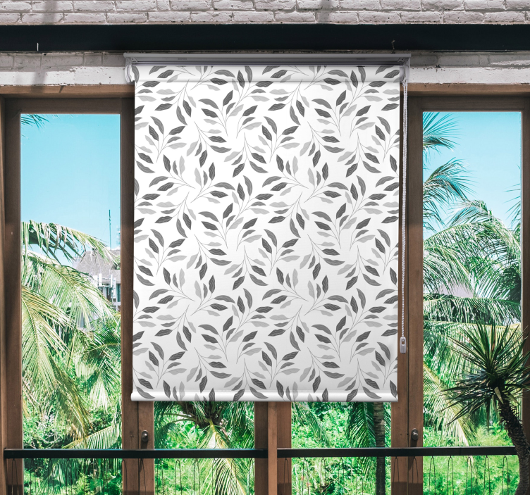 Leafy Elegance floral roller blind - TenStickers