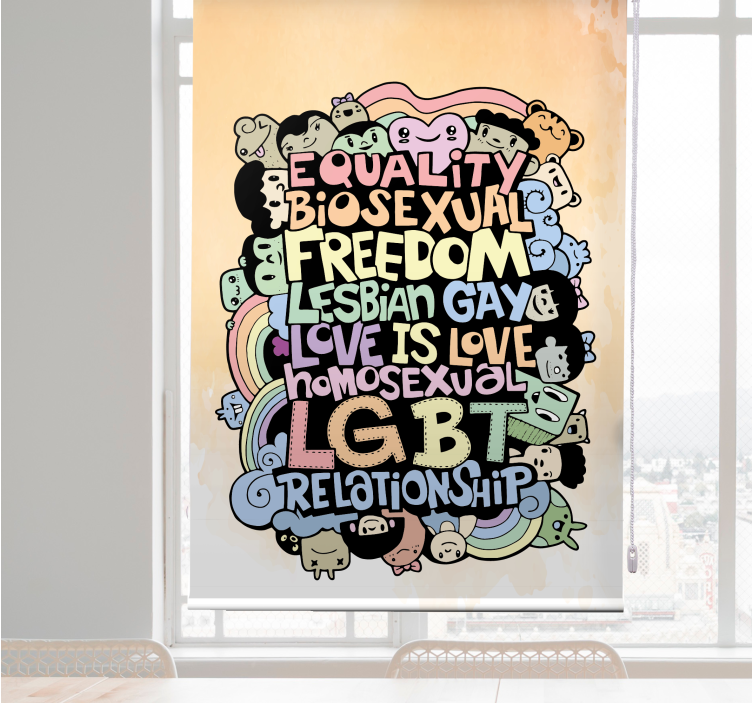 LGBTQ+ Love Affirmation text blind - TenStickers