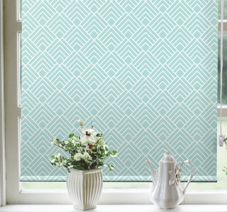 Light blue zigzag lines nordic modern kitchen blind - TenStickers