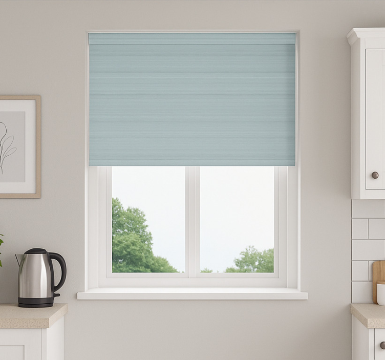 Light sea blue design kitchen roller blind - TenStickers