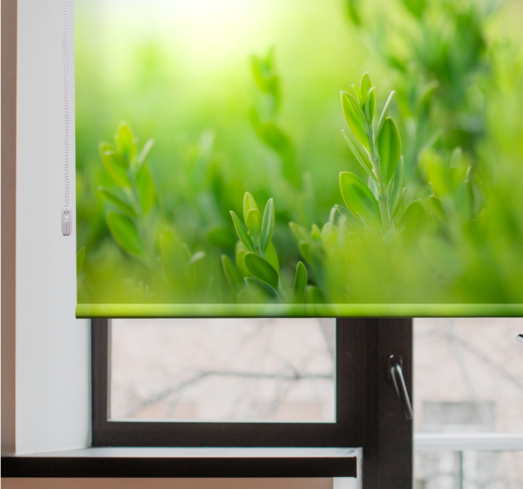 Lush greenery picture blind flowers and plants - TenStickers