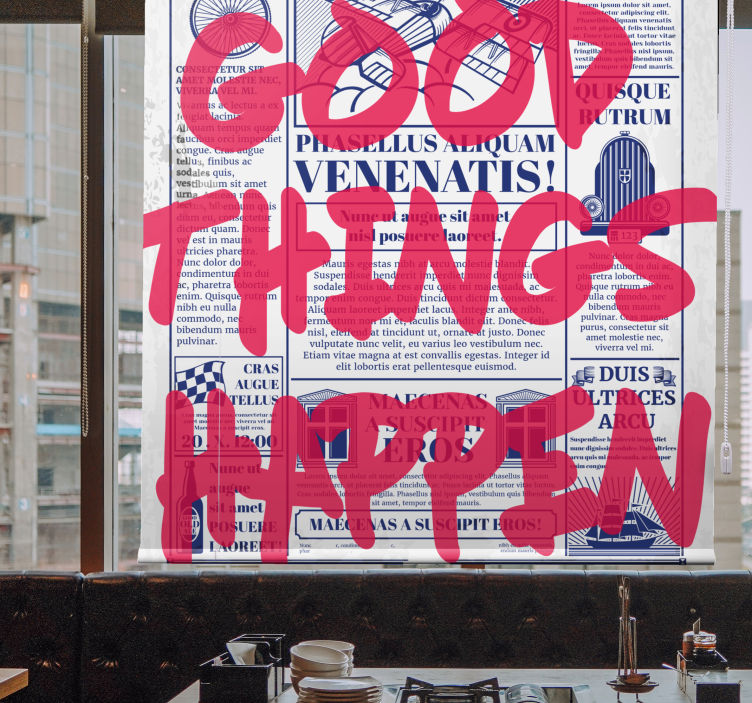 Good things happen text blind - TenStickers
