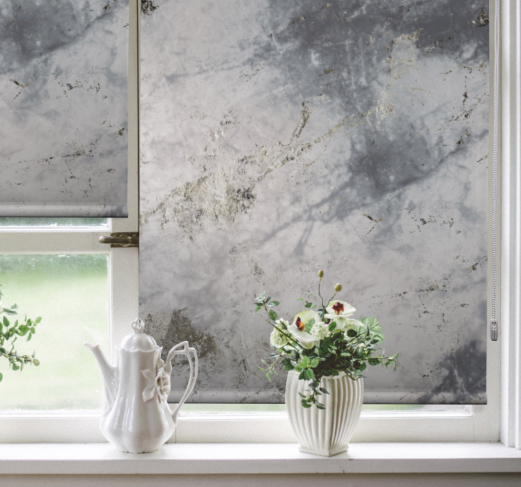Marbled Elegance pattern grey kitchen blind - TenStickers
