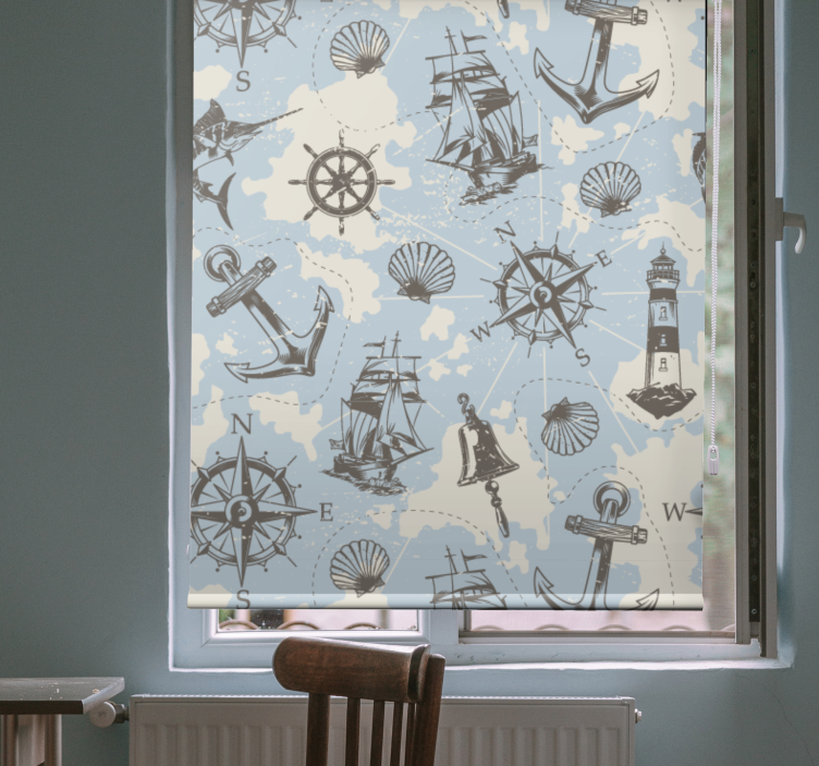 Maritime Adventure Pattern blind - TenStickers