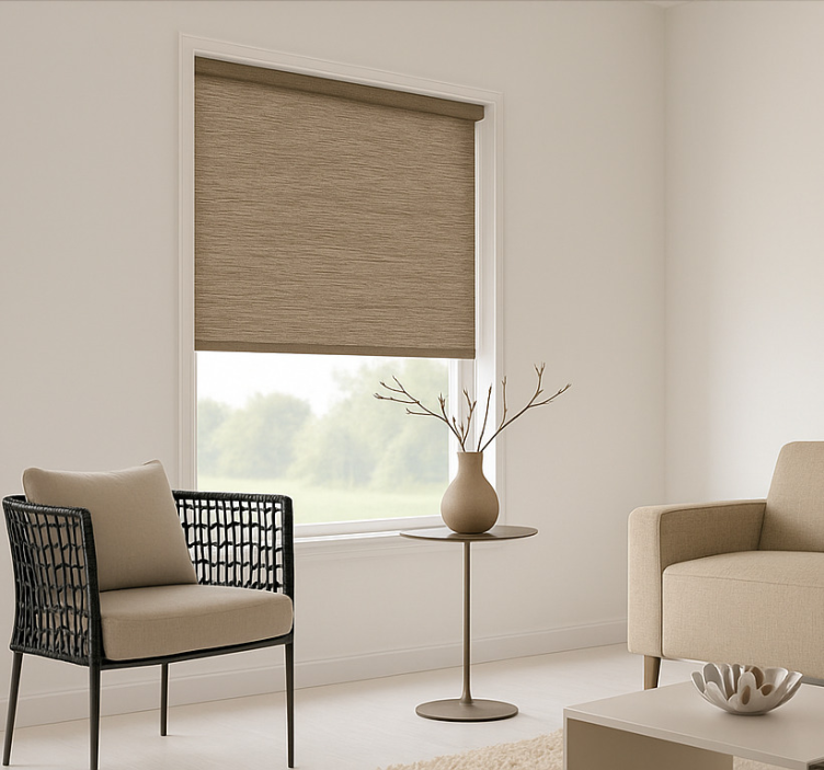 Minimalist brown fabric living room blind - TenStickers