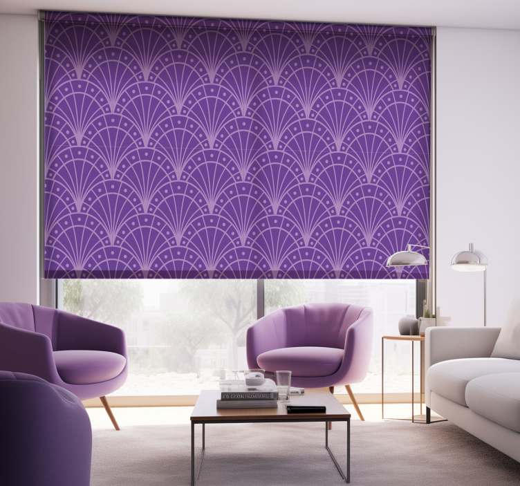 Minimalist Lilac Art Deco Living Room Blind - TenStickers