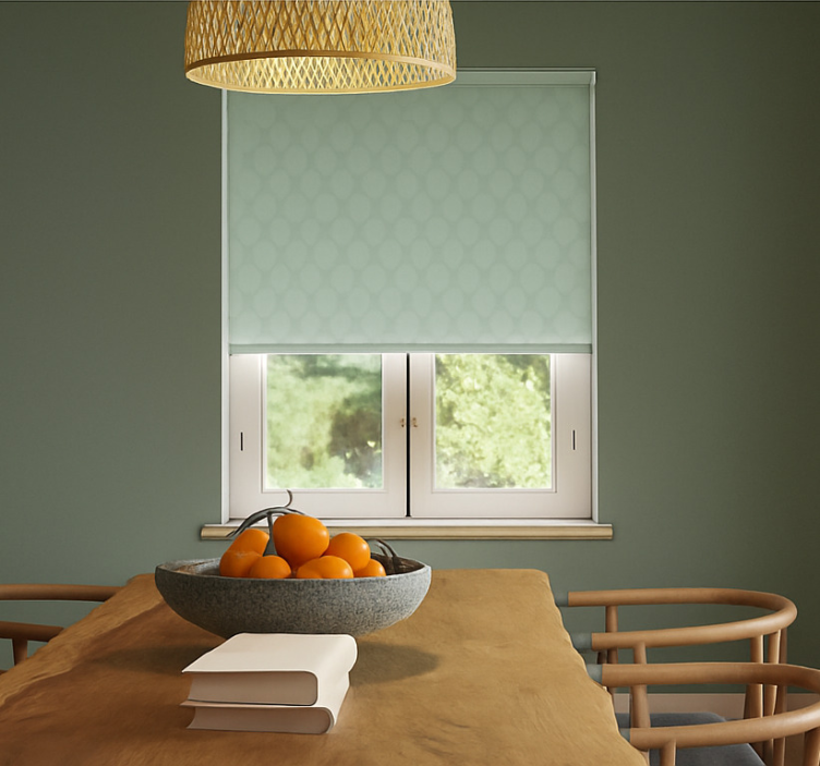 Mint green diamonds dining room roller blind - TenStickers