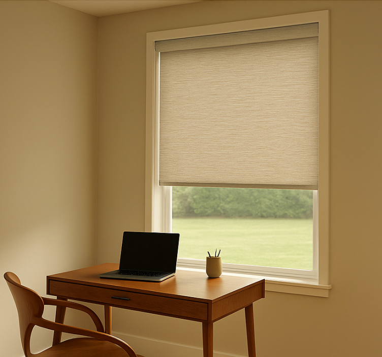 Modern trendy beige roller blind office - TenStickers