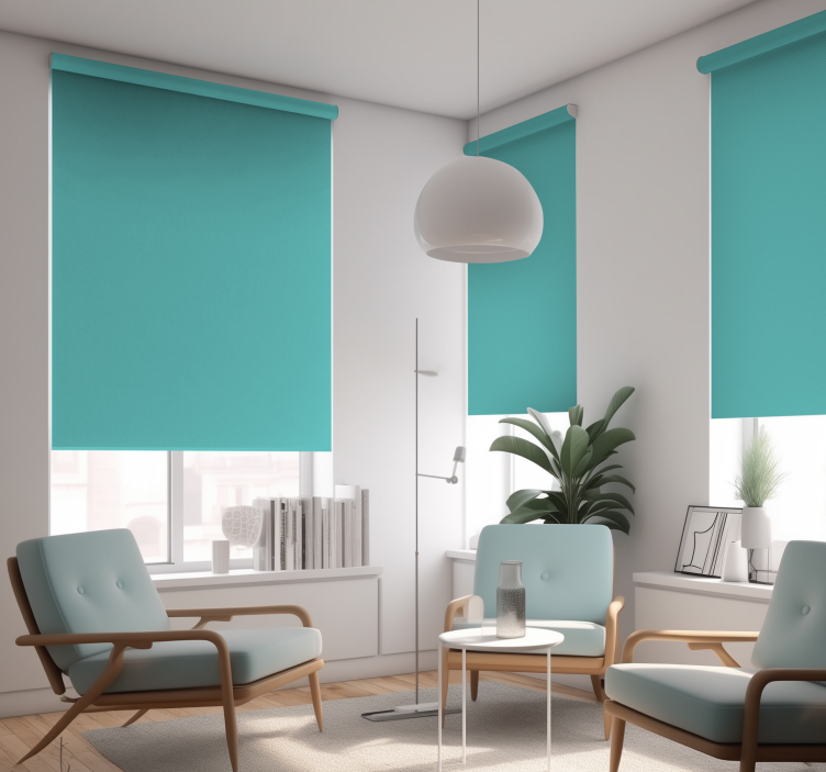 Mono colour Turquoise Roller Blind - TenStickers