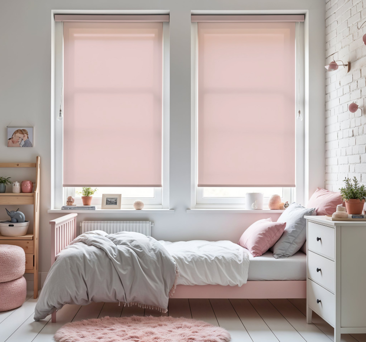 Monocolour pale pink roller blind - TenStickers