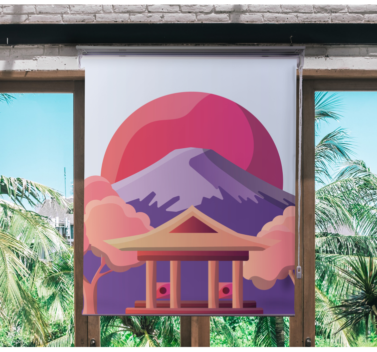Mountain landscape scene roller blind - TenStickers