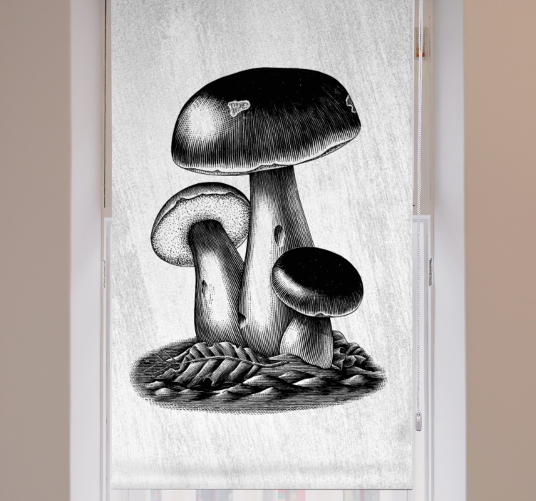 Mushroom Elegance blind flowers and plants - TenStickers