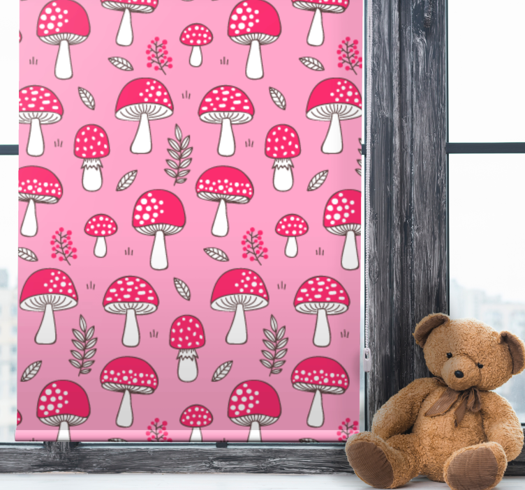Mushroom Patterns blind flowers and plants - TenStickers