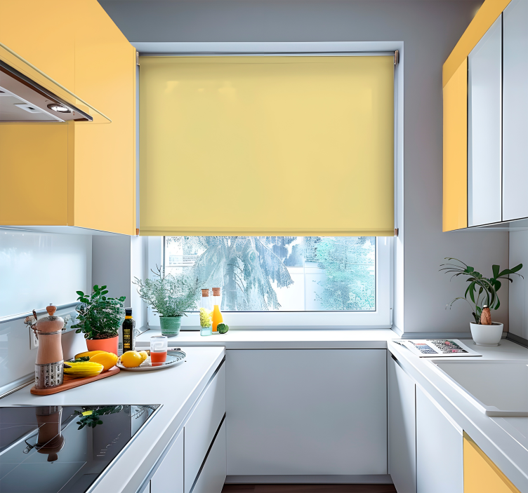 Mustard shades yellow kitchen blind - TenStickers