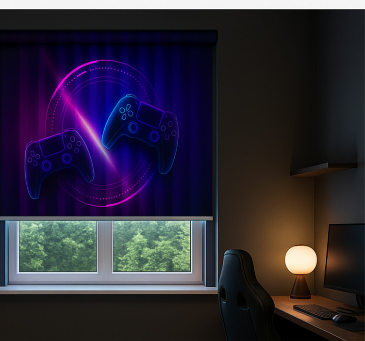 Neon clash game controllers  gamer roller blind - TenStickers