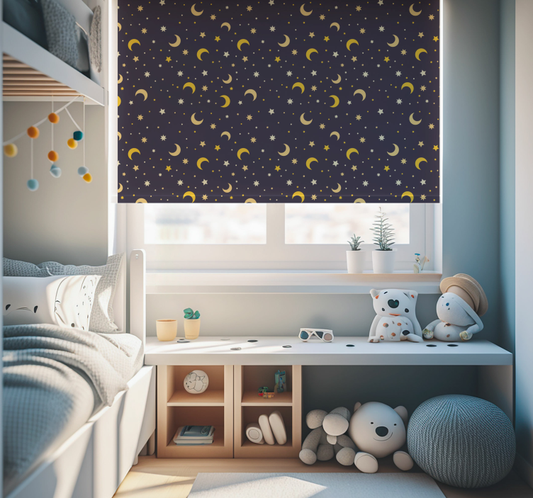 Night sky pattern kids roller blind - TenStickers