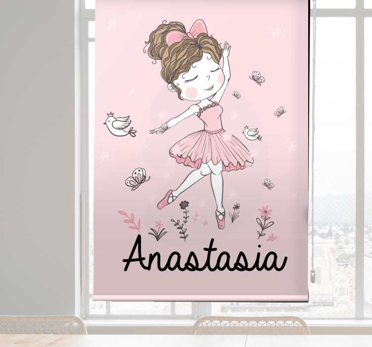 Nordic dancing girl with name kids roller blind - TenStickers