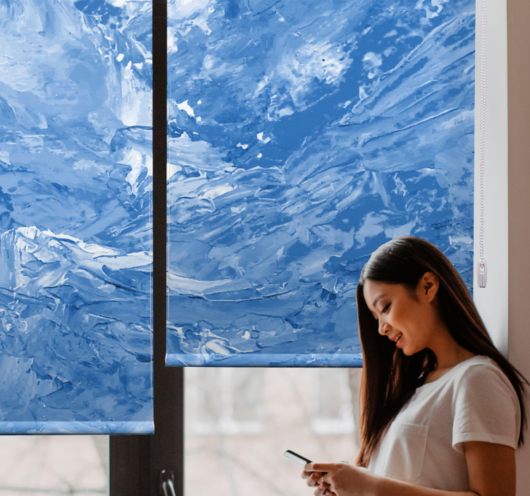 Ocean wave motif pattern roller blind - TenStickers