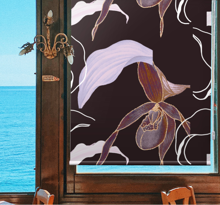 Orchid Floral Pattern blind flowers and plants - TenStickers