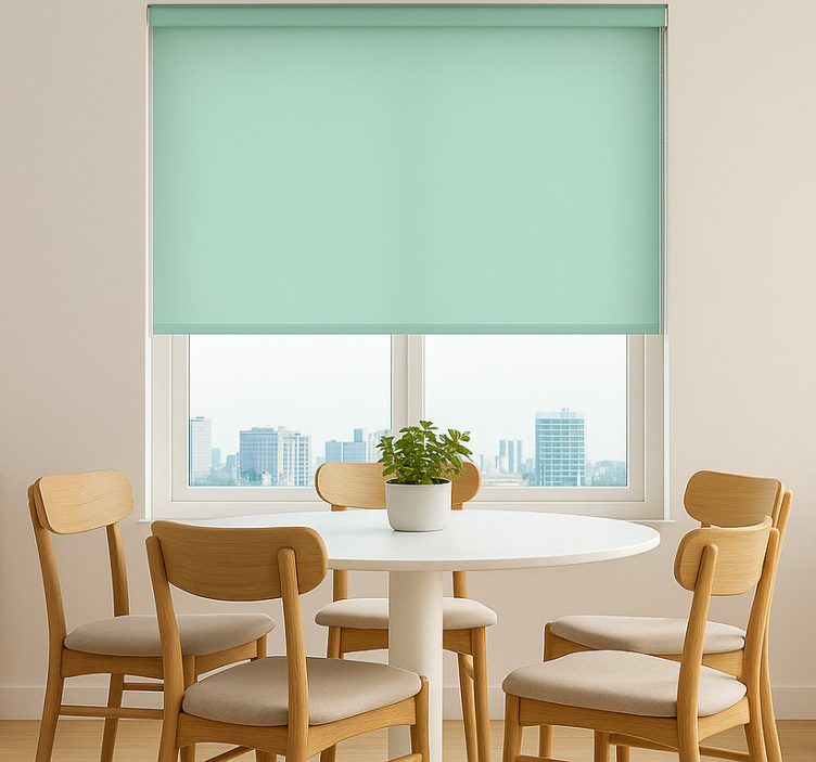 Pale teal monocolour  dining room roller blind - TenStickers