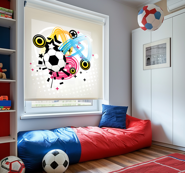 Football passion in motion soccer roller blind - TenStickers