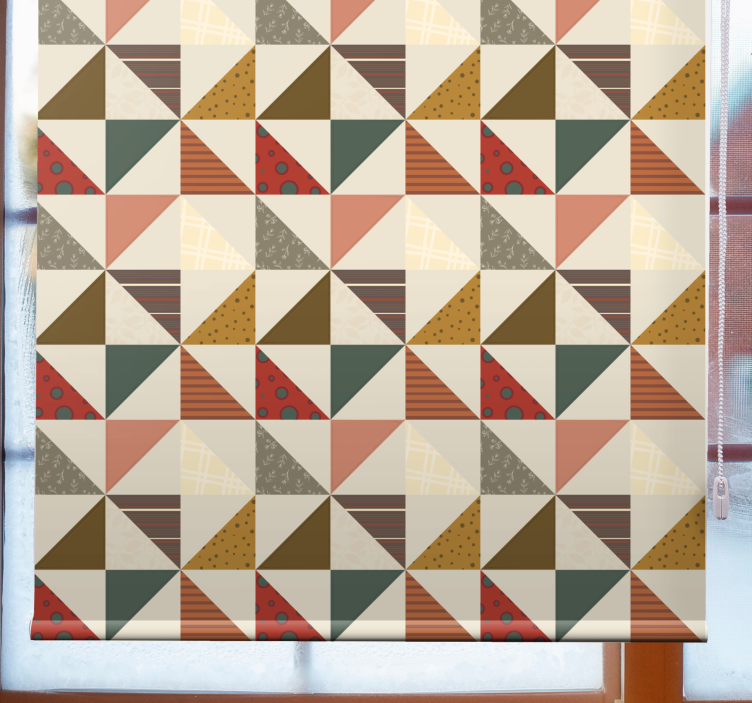Patchwork geometric triangle pattern retro kitchen blind - TenStickers