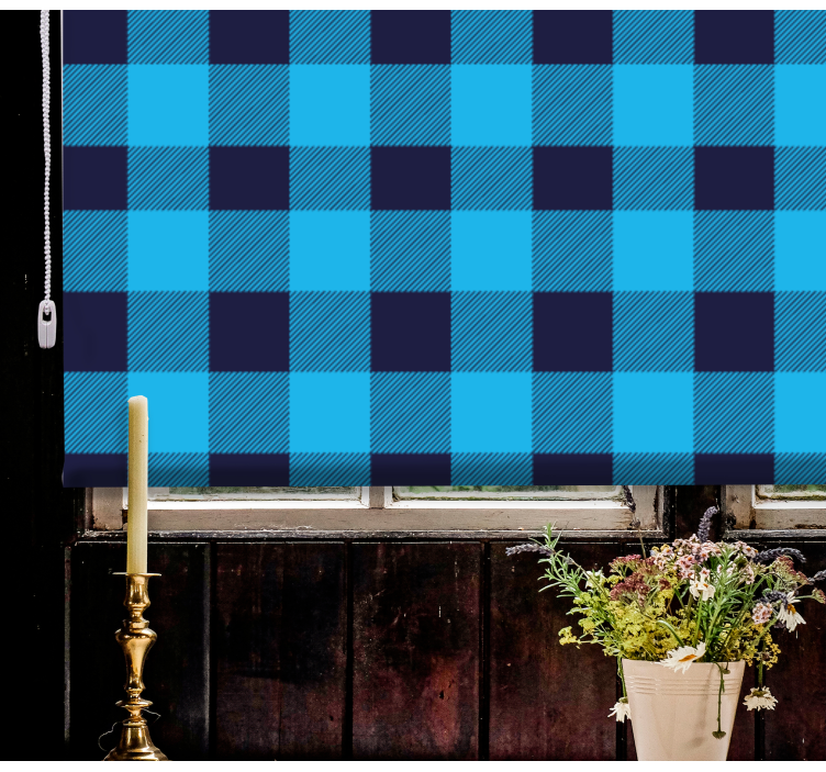Pattern roller blind checkered pattern design - TenStickers